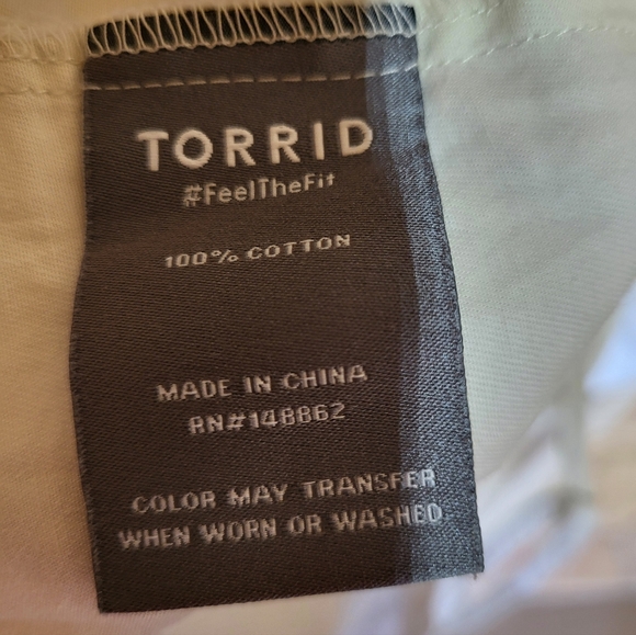 Torrid Off White Safari Jungle Bungalow Cotton Jacket Shacket, 3X - Picture 7 of 8